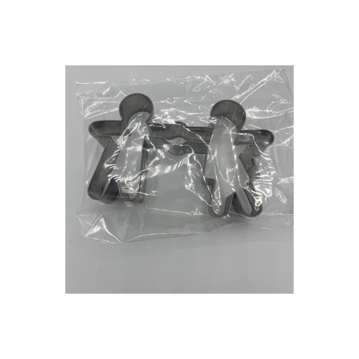 İkili çocuk şeklinde metal kurabiye kalıbı