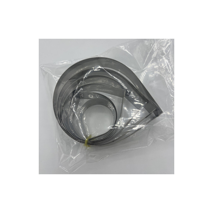 6lı düz damla şekilli metal kurabiye kalıbı