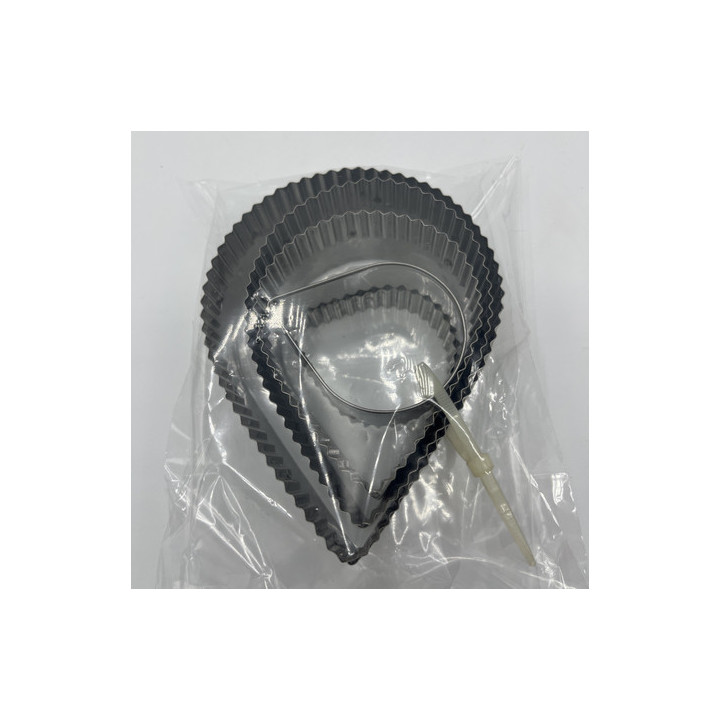 4lü tırtıklı damla şekilli metal kurabiye kalıbı