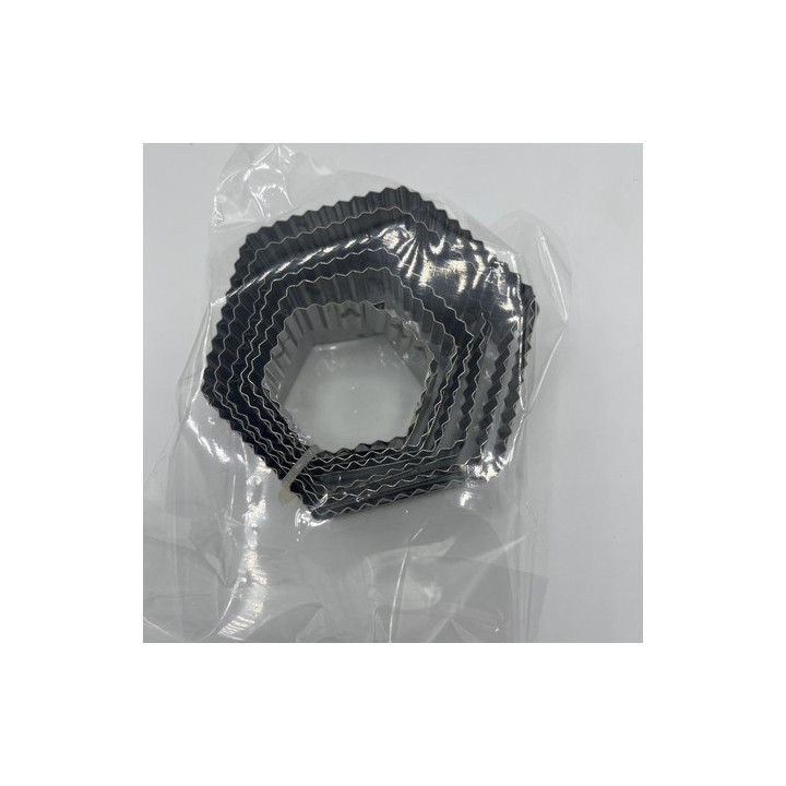 6lı tırtıklı altıgen şekilli metal kurabiye kalıbı