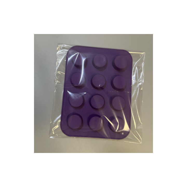 Mor renk 12 Li bölümlü yuvarlak silikon kalıp