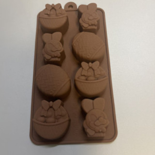 Kahverengi fiyonklu yumurta,tavşanlı silikon kalıp