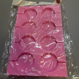 Pembe renk 8li Çubuklu yuvarlak lolipop kalıp