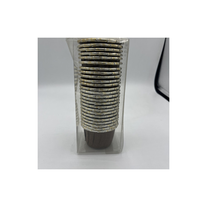 Kahverengi kenar gümüş Cupcake kalıp çap:6 cm adet:25