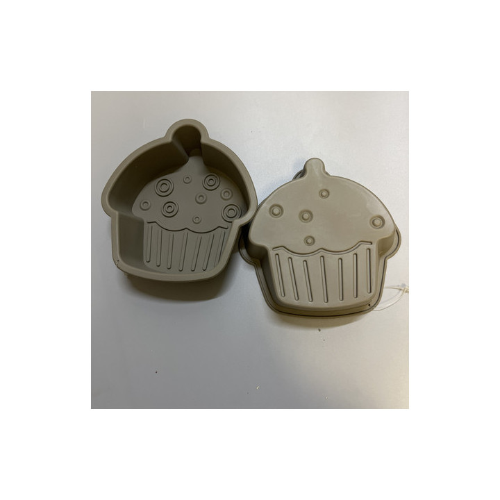 Gri cupcake desenli silikon kalıp